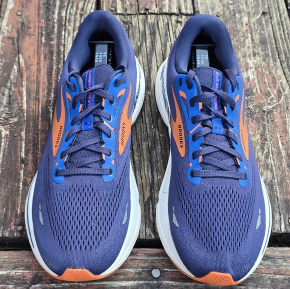 Brooks Adrenaline GTS 23 Mens Size 11 D Running Shoes 1103911D438 Blue Orange - Picture 2 of 11
